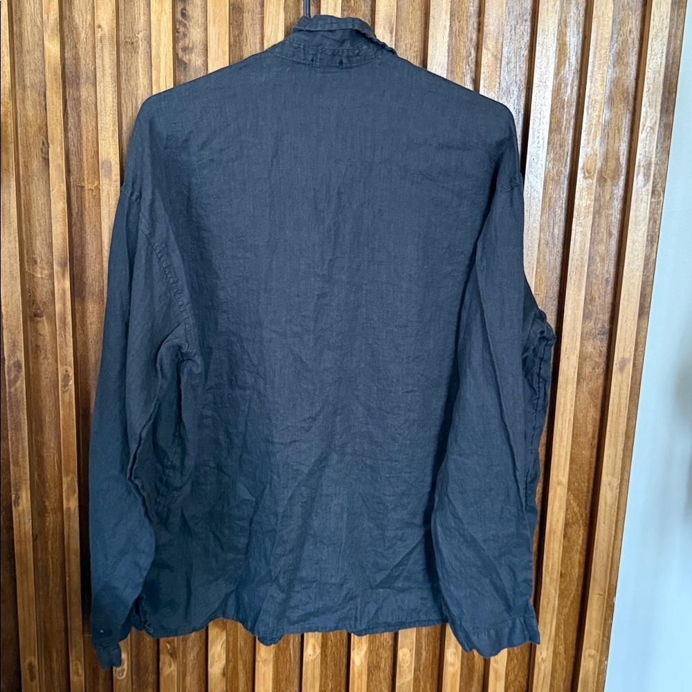 Vintage H&M Home 100% Linen buttoned front shirt. Size M - Picture 3 of 9